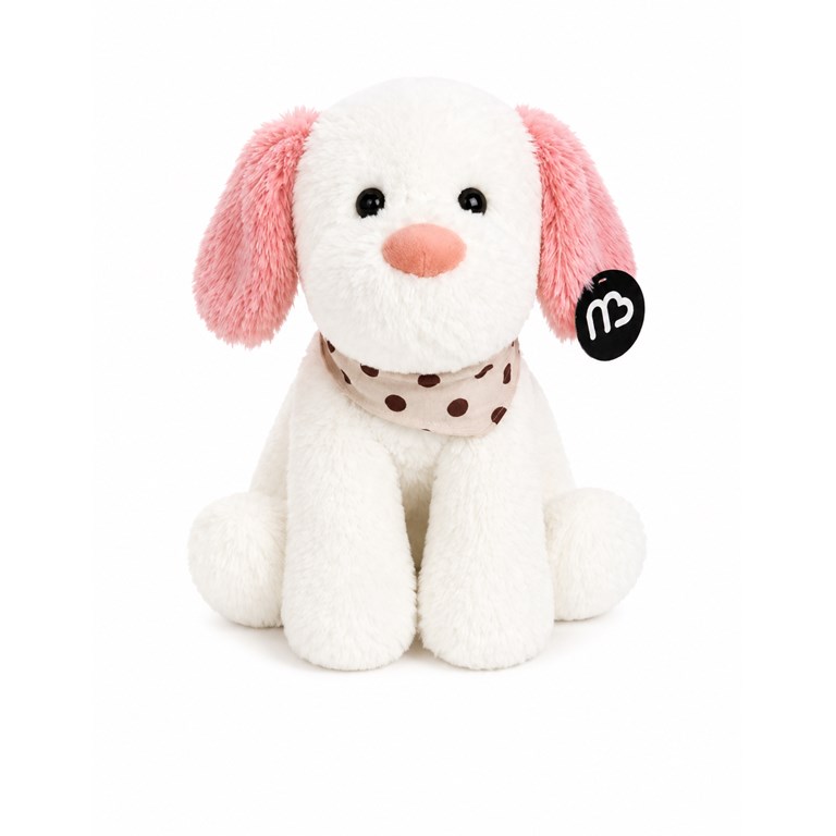 PELUCHE 28CM PERRO OREJA MARRON C/BANDANA. PRIORI