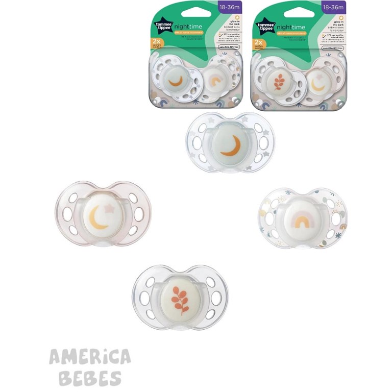 CHUPETE X 2 UNIDADES 18 A 36 MESES NIGHT TIME TOMMEE TIPPEE