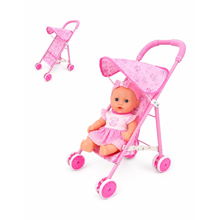 CR403619 CARRITO DE HIERRO, ROSA, MORADO CLARO (GCC) 25X30X46 CM. PRIORI