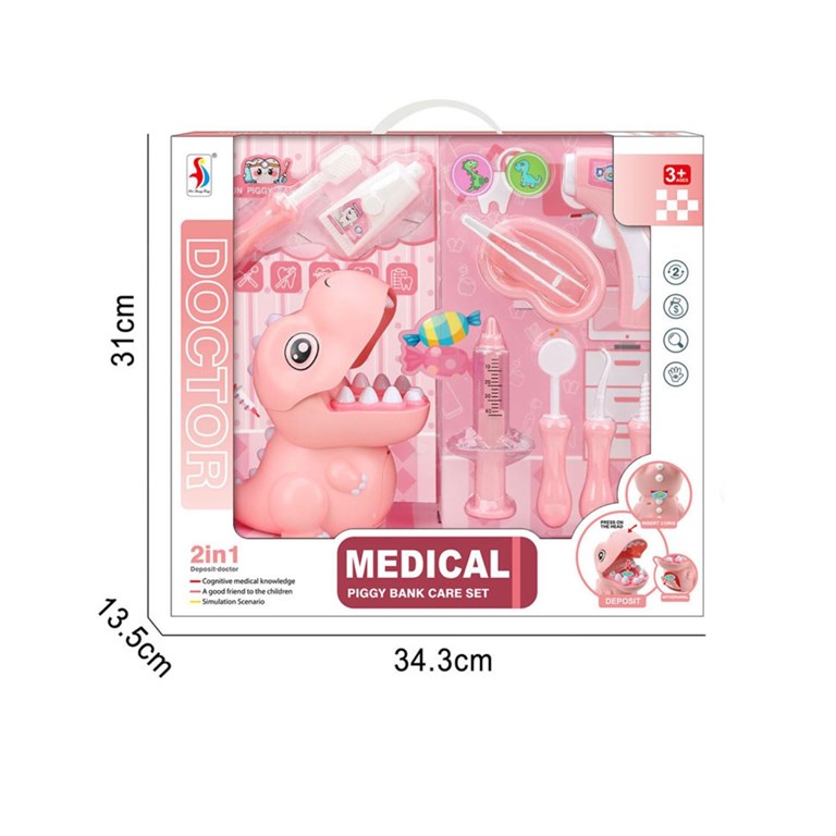 1413072 SET DOCTOR DENTISTA DINOSAURIO ROSA. JUEGO DE SIMULACION EDUCATIVA INICIAL. PRIORI