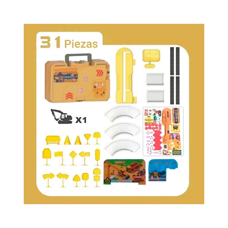 Valija de zona de construccion para niños.Priori