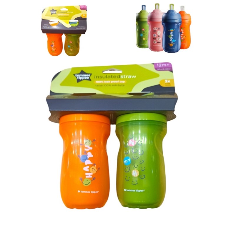 VASO 266 ML STRAW CUP X2 TÉRMICO. TOMMEE TIPPEE