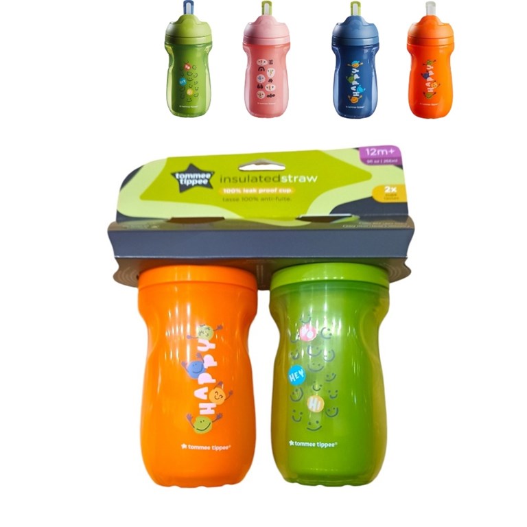 VASO 266 ML STRAW CUP X2 TÉRMICO. TOMMEE TIPPEE