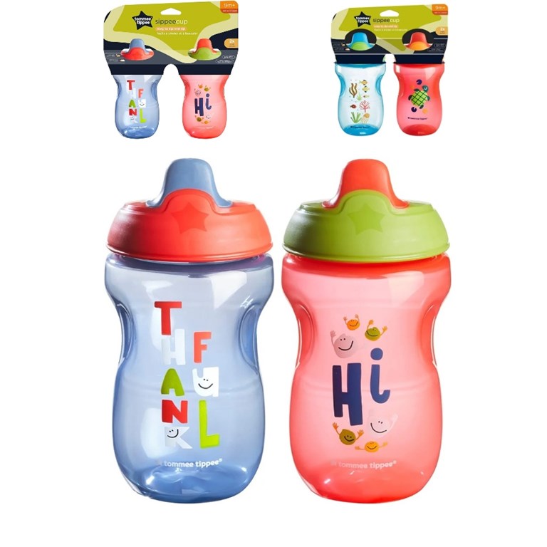 VASO 300 ML  SIPPEE X2 BLUE & RED THANKFUL. TOMMEE TIPPEE