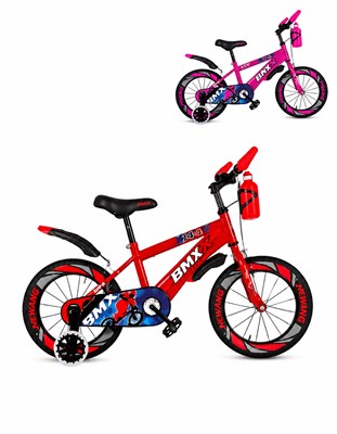 Bicicleta rodado 14 con rueditas. Colores: Roja o Rosa. Priori