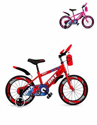 Bicicleta rodado 16 con rueditas. Colores: Roja o Rosa. Priori