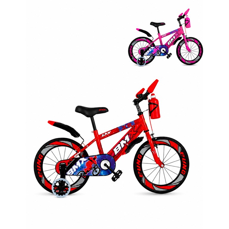 Bicicleta rodado 20 con rueditas. Colores: Roja o Rosa. Priori