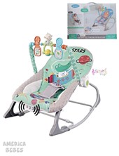 SILLA MECEDORA COCODRILO CON BARRA DE JUEGOS SONIDO Y VIBRACION - 3 POSICIONES PRIORI