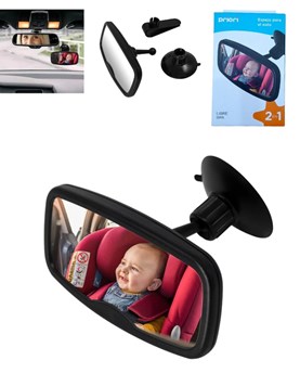 Espejo frontal con ventosa 14x9cm.Priori