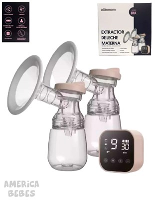 SACALECHE ELECTRICO DOBLE LED DISPLAY + 2 MAMADERAS 150 ML. (COMPATIBLE CON MAMADERAS DE AVENT NATURAL Y CLASSIC).  ALLTOMON