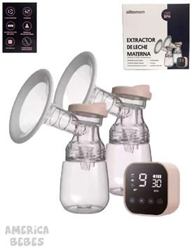 SACALECHE ELECTRICO DOBLE LED DISPLAY + 2 MAMADERAS 150 ML. (COMPATIBLE CON MAMADERAS DE AVENT NATURAL Y CLASSIC). ALLTOMON
