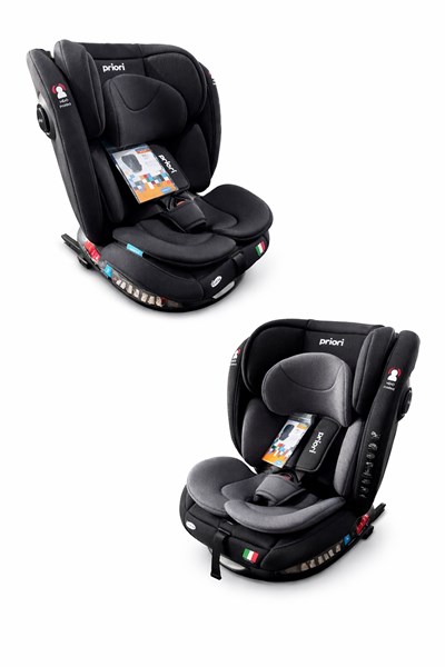 Butaca con respaldo para auto, con sistema dde giro 360°,  ISOFIX, 0 a 36 kg. cinturon regulable. Priori