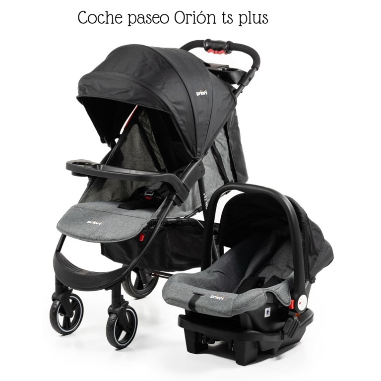 COCHE PASEO ORION TS PLUS CON CIERRE O.H.F, ARNES DE SEGURIDAD, INCLUYE CAR SEAT CON BASE Y PORTAOBJETOS. PRIORI