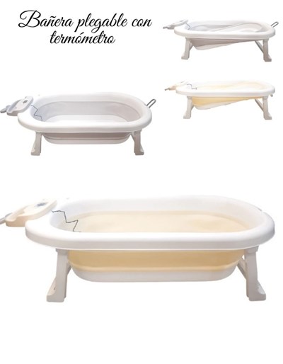 Bañera plegable con termometro color.Priori