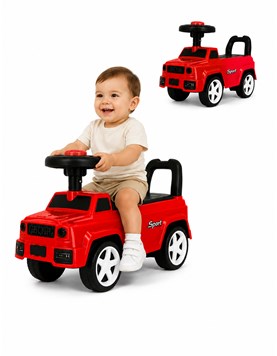 ANDARIN ROJO FORMA DE AUTO, CON RESPALDO Y  4 RUEDAS. PRIORI