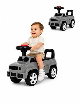 ANDARIN GRIS FORMA DE AUTO, CON RESPALDO Y 4 RUEDAS. PRIORI
