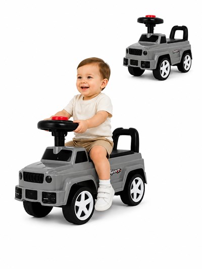 ANDARIN GRIS FORMA DE AUTO, CON RESPALDO Y 4 RUEDAS. PRIORI