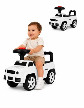 ANDARIN BLANCO FORMA DE AUTO, CON RESPALDO Y 4 RUEDAS. PRIORI