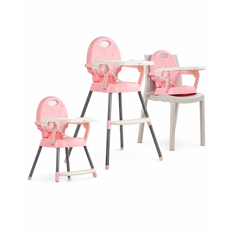 SILLA DE COMER ROSA  3 EN 1, BANDEJA FRONTAL, PUEDE UTILIZARSE COMO SILLA ALTA, BAJA O DESMONTABLE. PRIORI