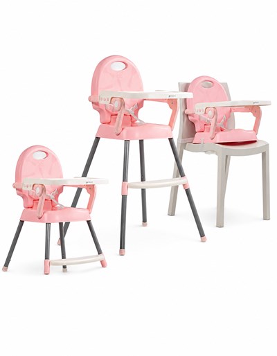 SILLA DE COMER ROSA  3 EN 1, BANDEJA FRONTAL, PUEDE UTILIZARSE COMO SILLA ALTA, BAJA O DESMONTABLE. PRIORI
