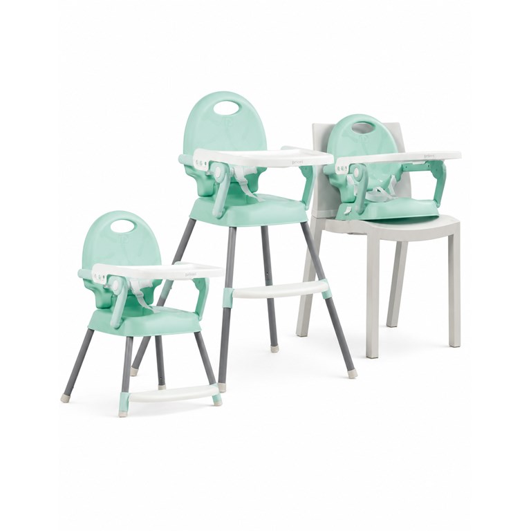 SILLA DE COMER VERDE 3 EN 1, BANDEJA FRONTAL, PUEDE UTILIZARSE COMO SILLA ALTA, BAJA O DESMONTABLE. PRIORI
