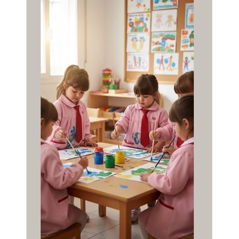 Pintorcito CON CORBATA cuadrille ROSA. Sarmiento