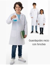 Guardapolvo recto CON BROCHE METAL. Colegial.