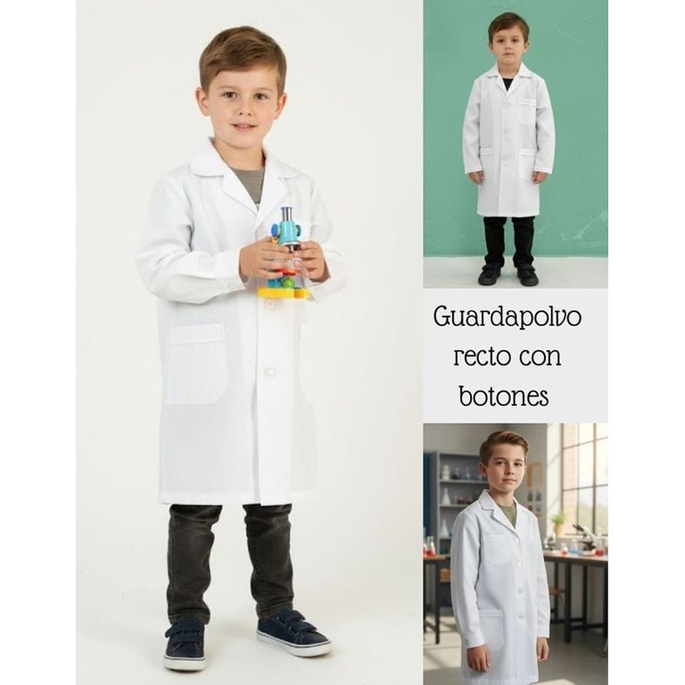 Guardapolvo recto TELA ARCIEL con boton. sarmiento