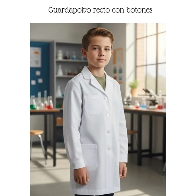 Guardapolvo recto TELA ARCIEL con boton. sarmiento