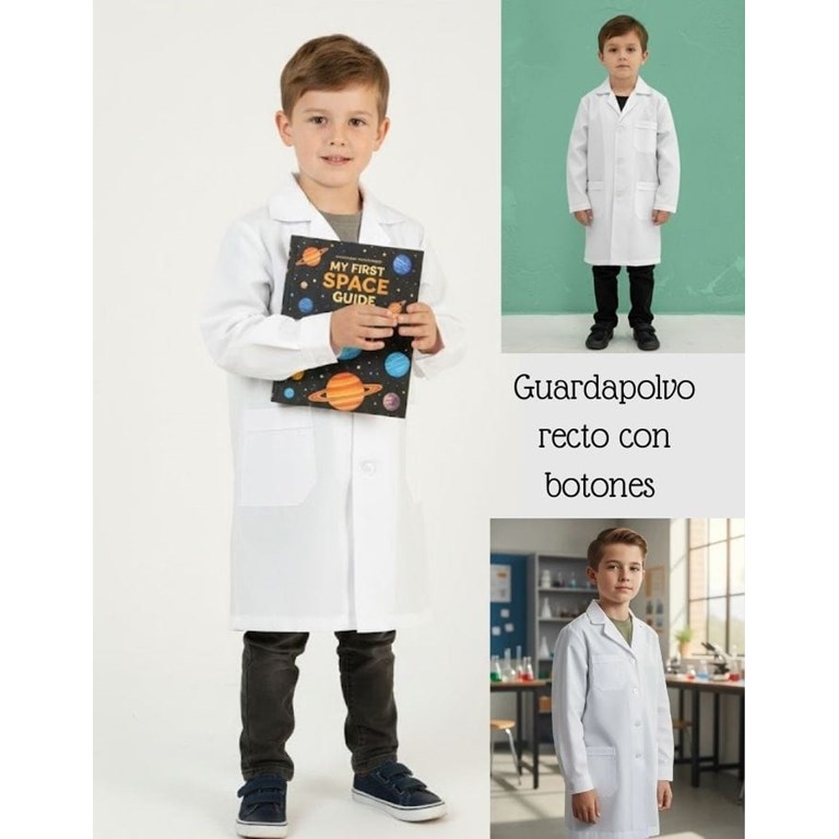 Guardapolvo recto TELA ARCIEL con boton. sarmiento