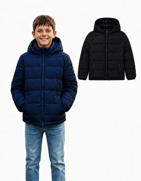 2 EN 1 (Campera o chaleco: mangas desmontables) lisa revestida en piel con interior relleno guata importa calidad premium. Colores: NEGRA O AZUL MARINO