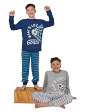 PIJAMA NENE DE JERSEY CON ESTAMPA PELOTA CON RED, QUE BRILLA EN LA OSCURIDAD.