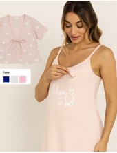 Camison maternal de jersey con mañanita y taza de lactancia.Colores varios