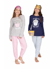 Pijama de jersey con estampa que brilla en la oscuridad linea popcorn