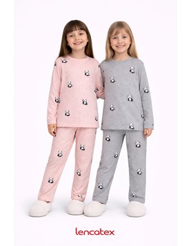 Pijama de jersey con aplique de peluche linea mini pandas