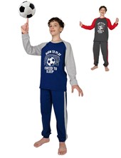 Pijama de jersey con estampa que brilla en la oscuridad linea futbol