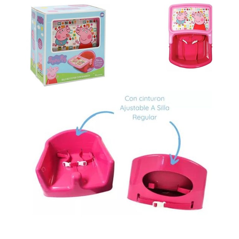 SILLA BOOSTER CON BANDEJA PARA COMER PEPPA PIG