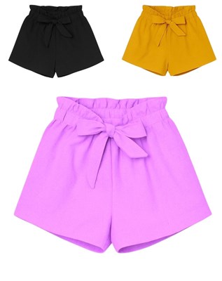 Short para nena de lino  con lazo.Posto