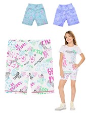 Calza tipo biker de nena en microfibra estampada con cintura ancha.Posto