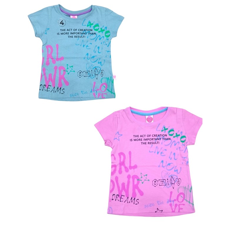 Remera de nena algodon estampada girl power posto