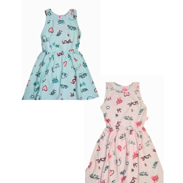 VESTIDO PARA NENA SIN MANGA ESTAMPADA. POSTO