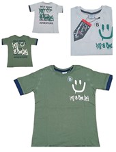 Remera de nene manga corta en algodon estampado en frente y espalda. Posto