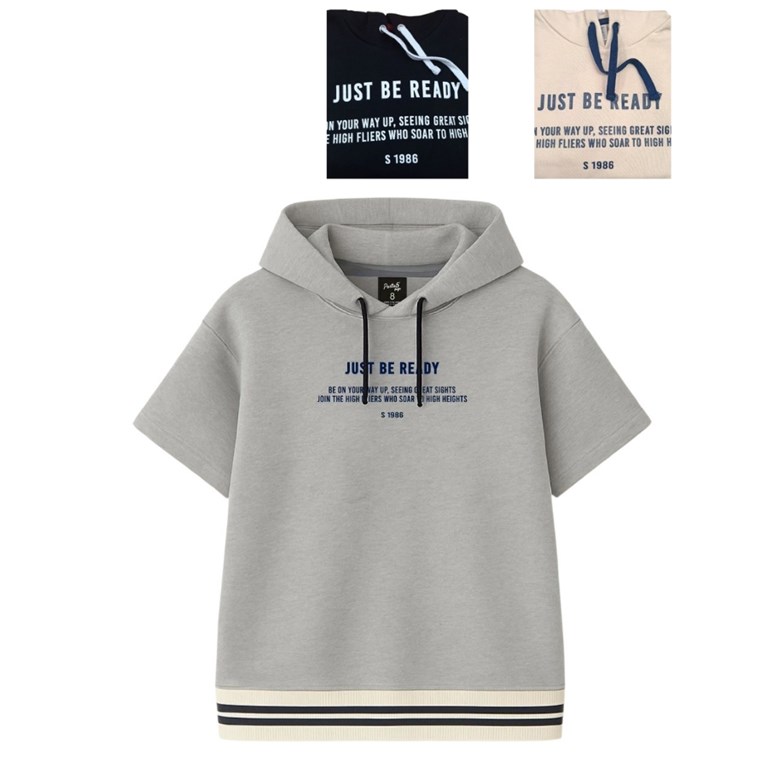 Buzo de nene rustico manga costa con capucha ajustable estampada. Posto