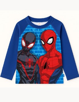 REMERA UV+50 MANGA LARGA ESTAMPA SPIDERMAN. DISNEY