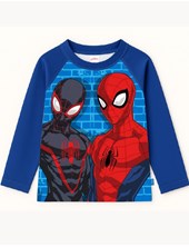 REMERA UV+50 MANGA LARGA ESTAMPA SPIDERMAN. DISNEY