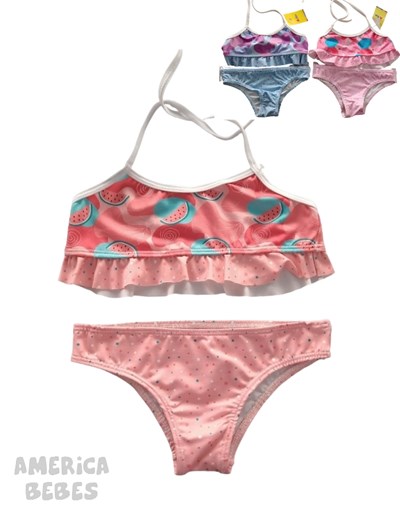BIKINI PARA NENA ESTAMPADA CON VOLADOS AILIN