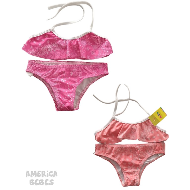 BIKINI PARA NENA ESTAMPADA CON VOLADOS EN TOP AILIN