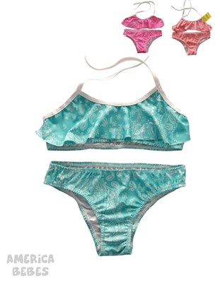 BIKINI PARA NENA ESTAMPADA CON VOLADOS EN TOP AILIN