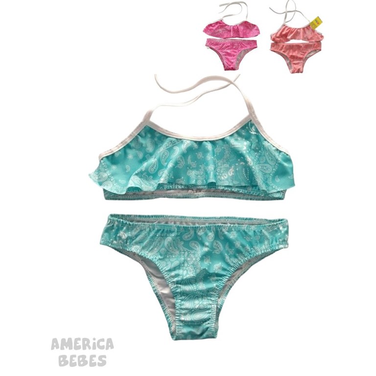 BIKINI PARA NENA ESTAMPADA CON VOLADOS EN TOP AILIN