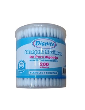 HISOPOS BEBE FLEXIBLES X200 UNIDADES. DISPITA